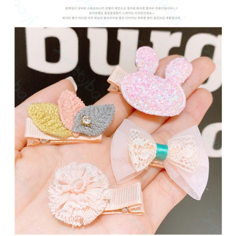 [rumahbayipdg] jepit rambut anak korea lucu set ikat rambut anak hair clip