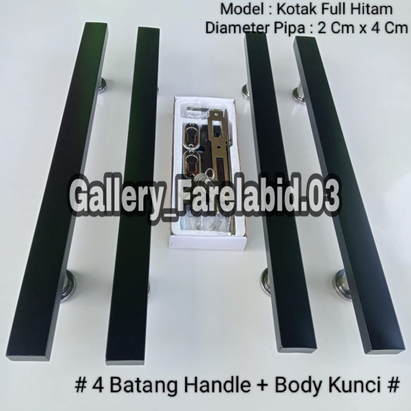 80 Cm Handle Pintu Rumah Stainless Steel Kotak Hitam Set Body Kunci Gagang Pintu 60 Cm Pegangan Pintu Kupu Tarung 45 Cm Tarikan Pintu Utama Minimalis