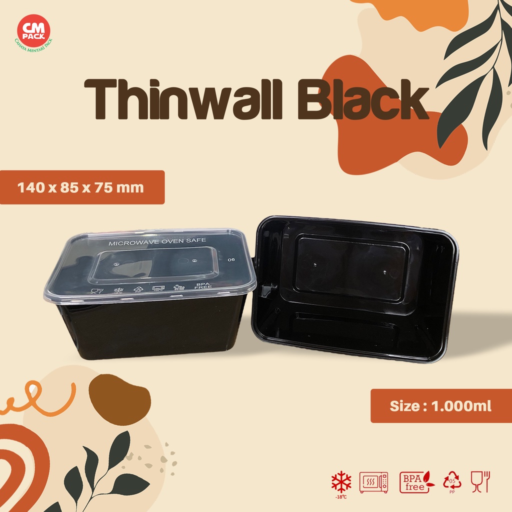 

THINWALL OT 750 - 1.000 ML BLACK KOTAK MAKAN