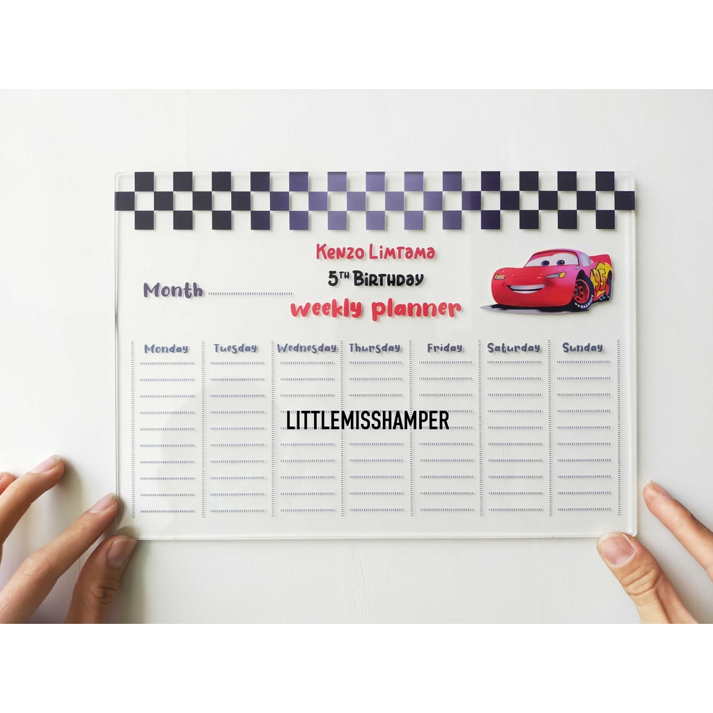 

Weekly Planner souvenir hadiah ulang tahun acrylic planner reward chart table school mata pelajaran dan les