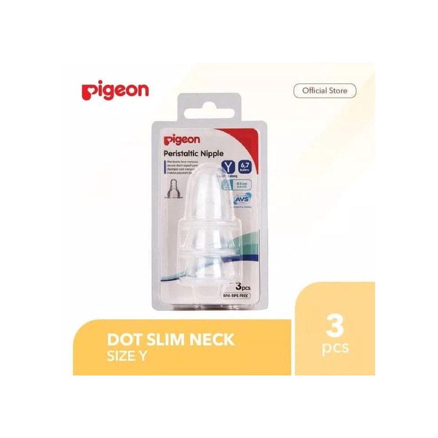 Pigeon Peristaltic Slim Neck Nipple Blis Y 6-7m