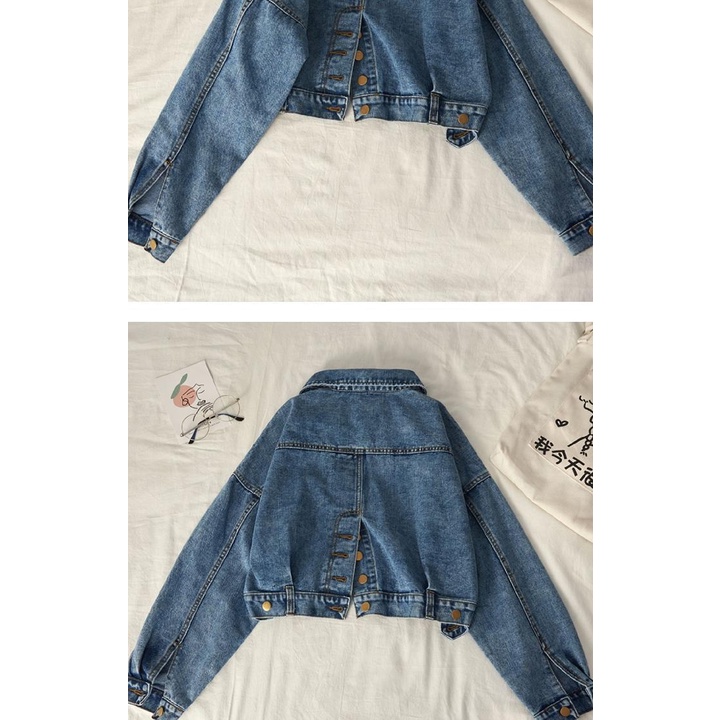 JAKET jeans wanita crop kekinian oversize terbaru 2023 korean style jaket jeans import wanita bangkok Jaket jeans cewek