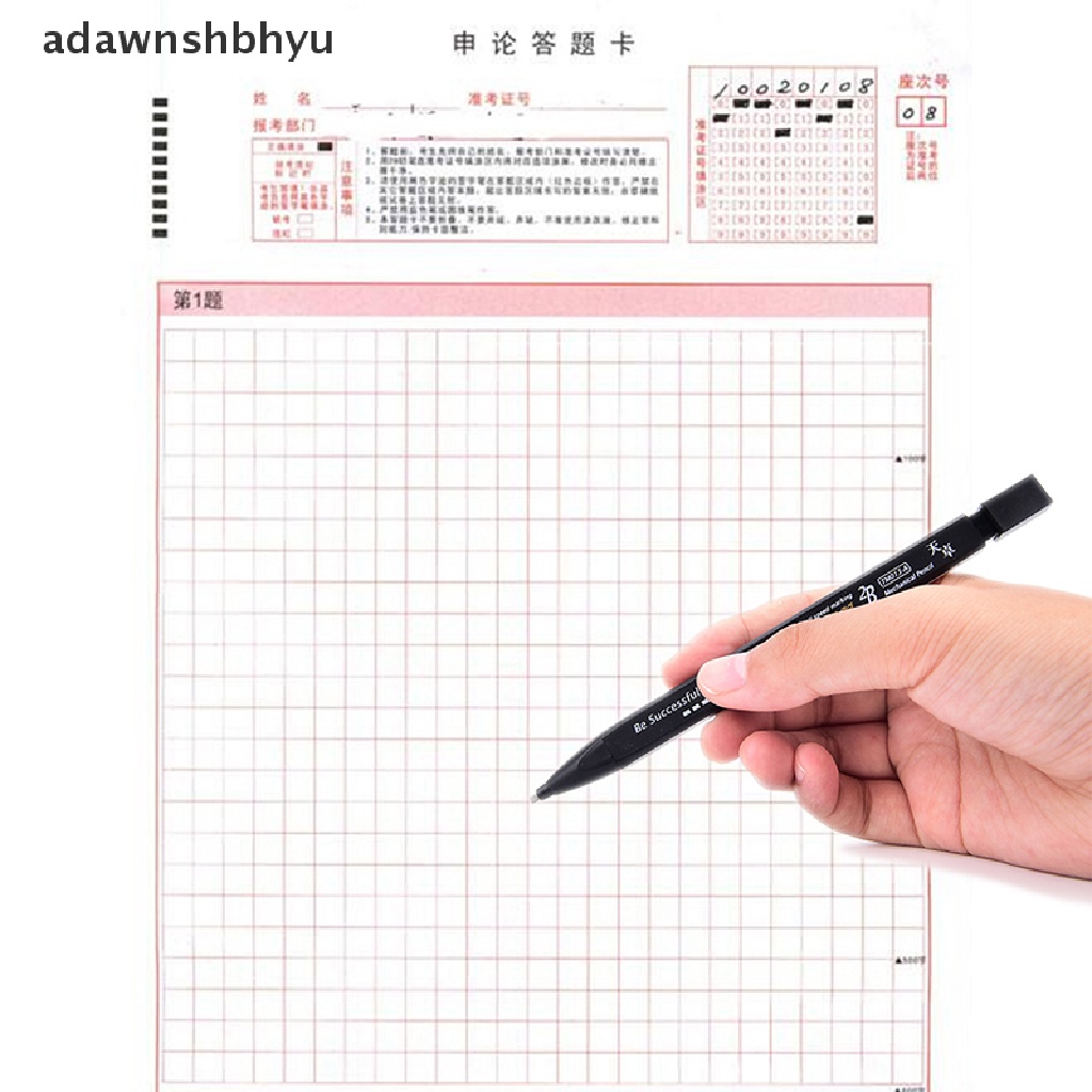 Adawnshbhyu 2B Hitam Lead Holder Ujian Pensil Mekanik Dengan Lead Refill Set Perlengkapan Kantor ID