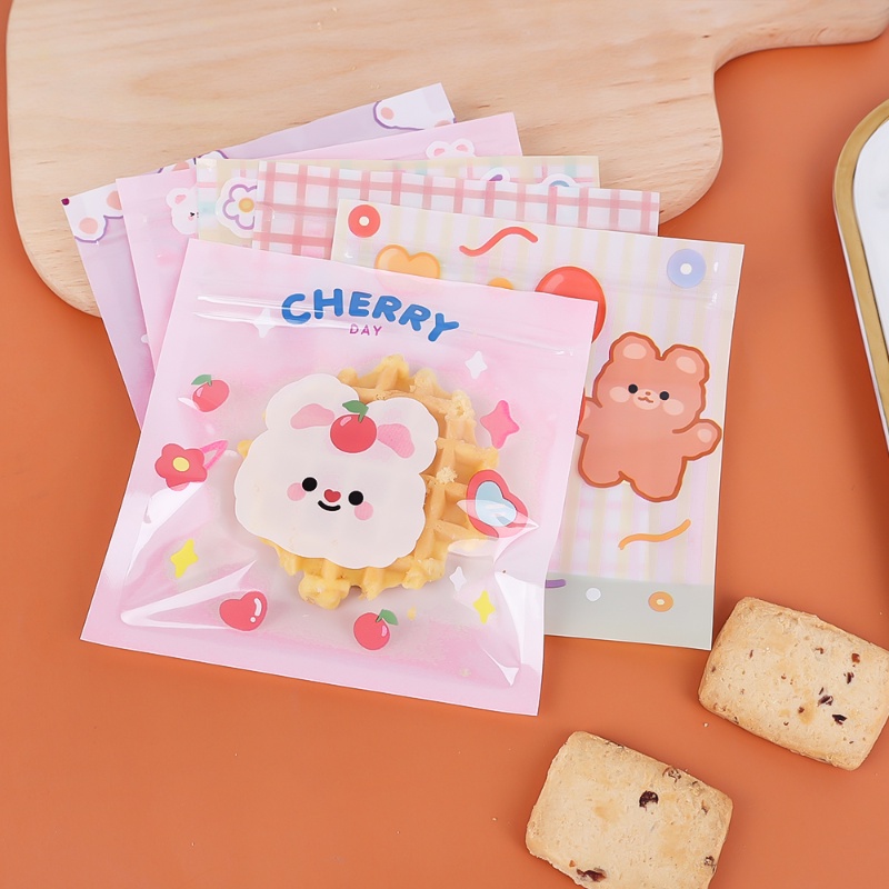 Kantong Makanan Zipper Cemilan Kartun Kelinci Beruang Tas Kemasan Kue Permen Biskuit Kacang Kantong Ditutup Kembali Perhiasan Stationery Storage Bags Lucu Anti Bocor Untuk Sekolah Keluarga Bakery