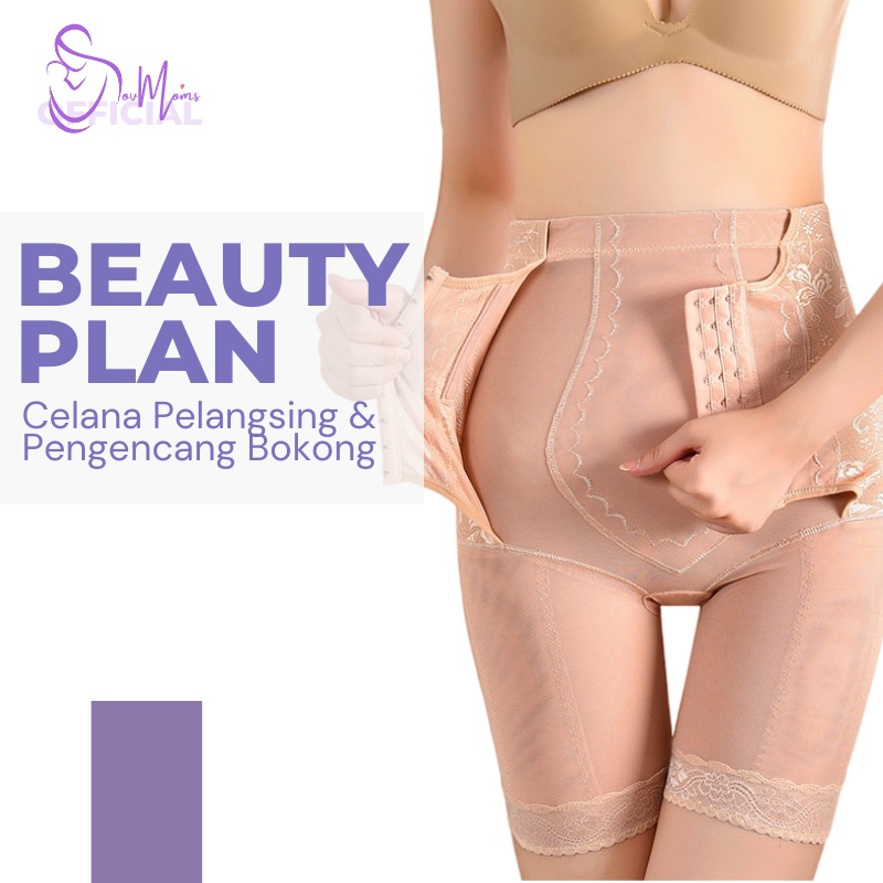 Celana Pelangsing  Elastis Korset Celana Hot Pants Celana Dalam Wanita Pembakar Lemak Pengecil Perut Buncit Underwear Slimming Pengecil Paha Pengangkat Bokong CELANA RENDA KANCING Import Premium Terbaru Terlaris