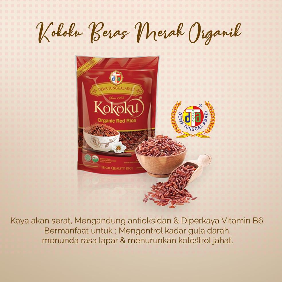 

[PRODUK KCDTA] Beras Online - Beras Merah ORGANIC 2kg Vacuum Kokoku HALAL RTG