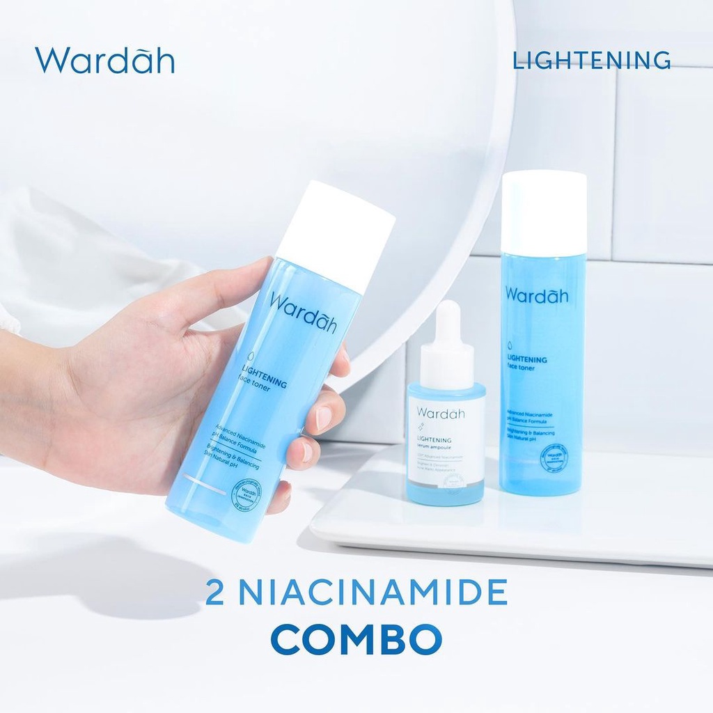 ✿ELYSABETHME✿ Wardah lightening toner wajah biru botol pembersih penyegar face memutihkan