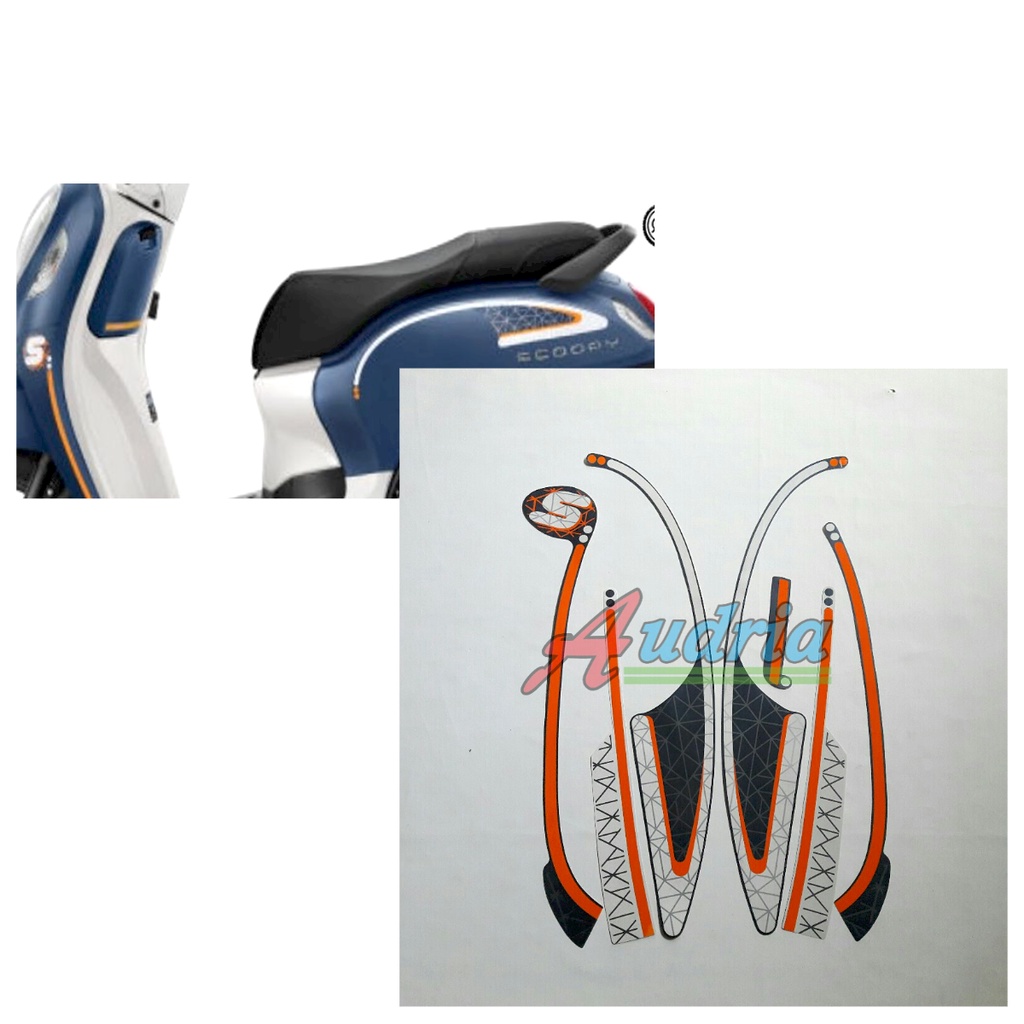 Stiker Striping Motor Honda Scoopy Fashion 2022 Matte Blue