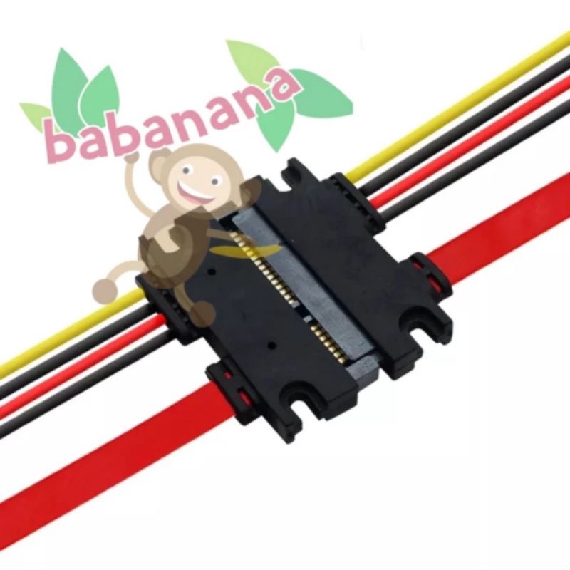 Sata Data Power extension cable combo hdd ssd male female 22 15+7 pin kabel perpanjangan