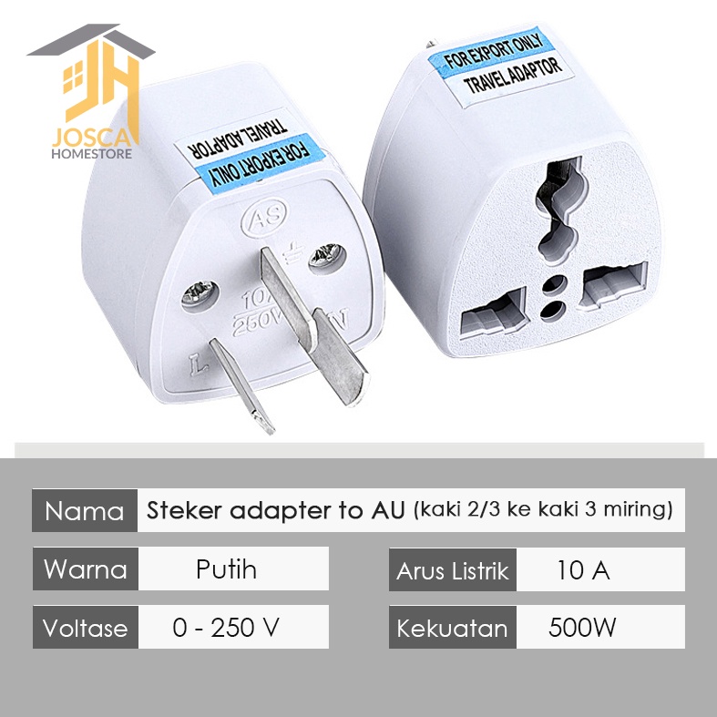 Travel Adapter Power Plug Universal ke Australia/1 pcs AU Plug (kaki 3)/ Tipe i, AU