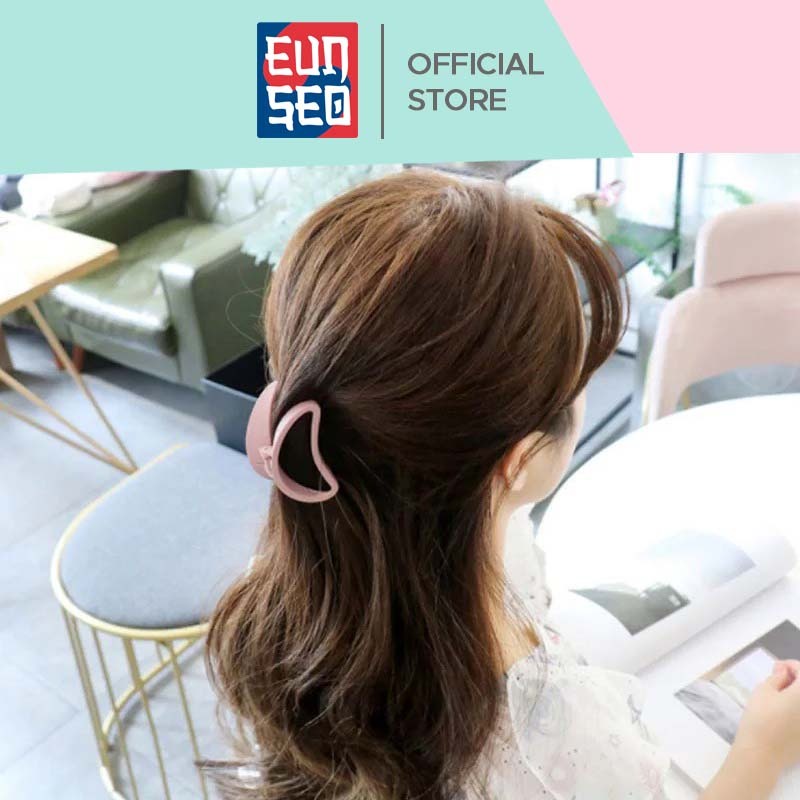 EUNSEO Jepit Rambut Matte Sabit 7cm Semi Circle Matte Hair Claw Clips Fashion Korea