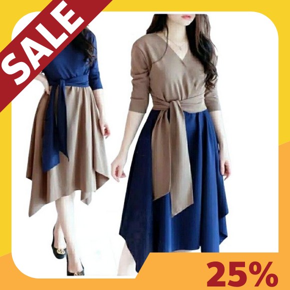 Dress Santai Wanita Cutie Minute Import Bangkok Dress Wanita Terbaru Baju Gaun Natal Wanita Kekinian