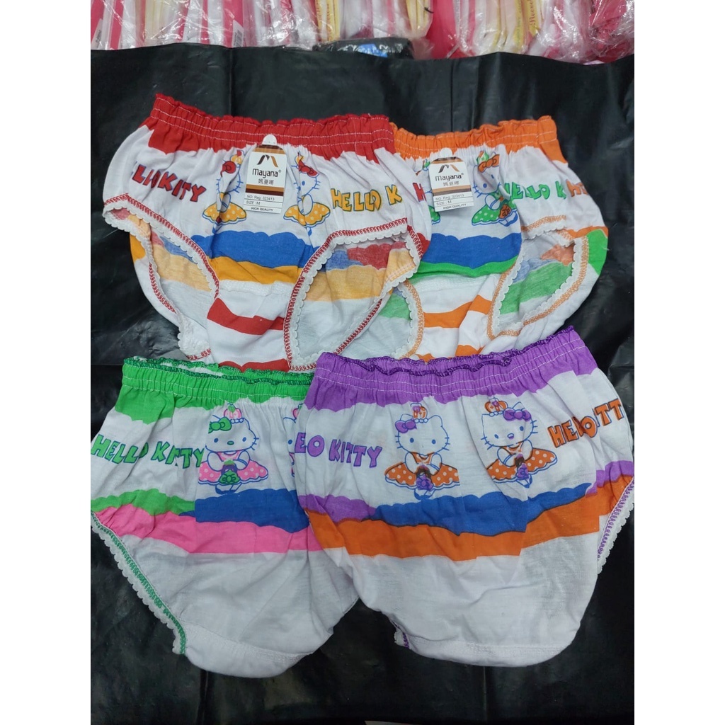 Celana dalam anak cewek perempuan motif hello kitty karet renda neci isi 3 pcs