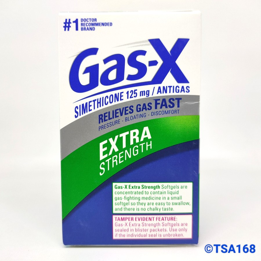 Gas-X Extra Strength 125 mg 120 Softgel GasX Bloating Angin Lambung