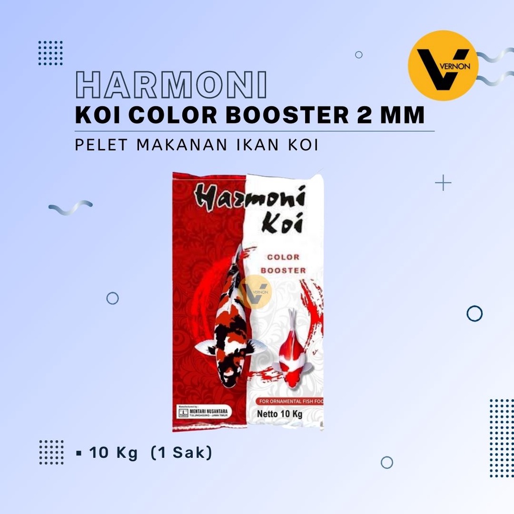 Pakan Koi Harmoni Color Booster 10 Kg 2mm Pakan Koi Untuk Pertumbuhan Dan Memaksimalkan Warna