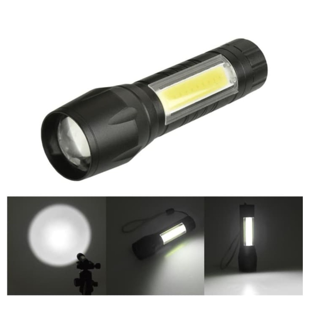 Senter Mini XPE COB Led Zoom Super Terang Light 3 Mode Senter zoom LED  Swat Police Light Rechagerable usb Senter COB