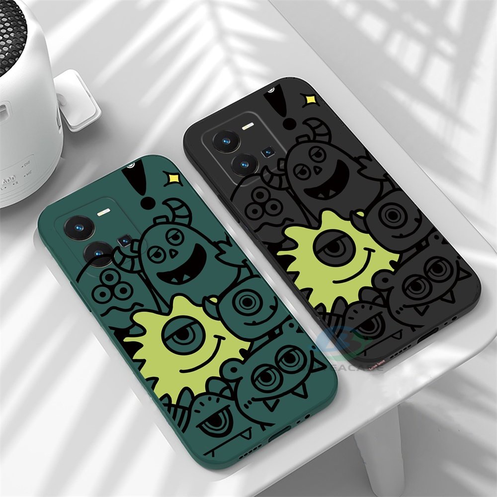 Casing Kompatibel Untuk IPhone 13 Pro Max IPhone11 IPhone12 6 6S 7 8 Plus Graffiti Kartun Monster Soft Silicone Phone Case Binteacase