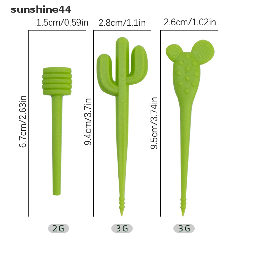 Sunshine 3/6pcs Garpu Buah Kaktus Party Salad Cake Picks Snack Stik Makanan Anak Picks.