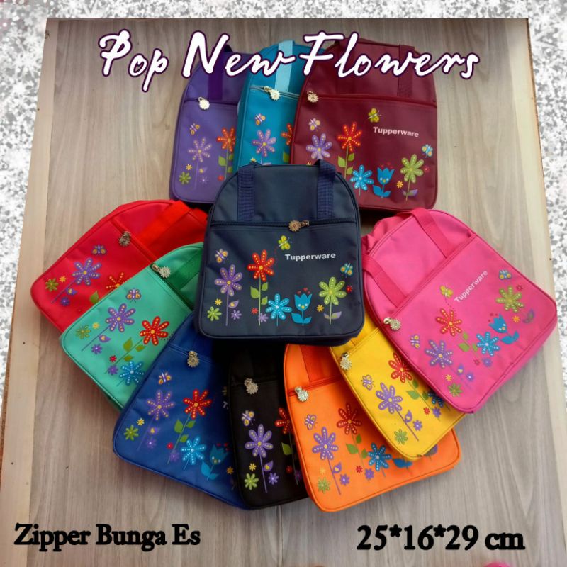 Tas bunga Crisan /tas bekal Tupperware motif bunga kupu