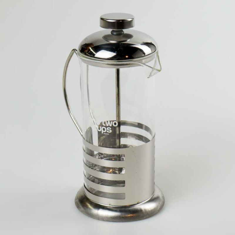 One Two Cups French Press Coffee Maker Pot Stripe Pattern 350ml - KG72I