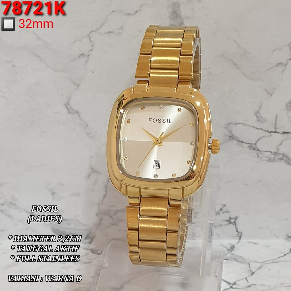 (BISA COD) JAM TANGAN WANITA FASHION ER8199 FULL STAINLEES TANGGAL AKTIF