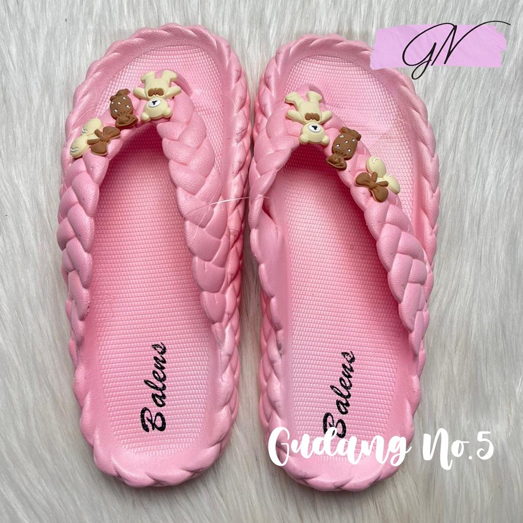 GN-1993 Sandal Jepit Jelly Model Tali Kepang Teddy Bear Import Yesplus PCU