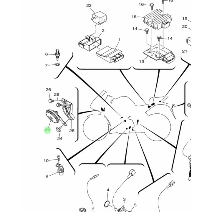 HORN KLAKSON R25 MT25 XMAX NEW AEROX ASLI ORI YAMAHA 1WD H3371 00