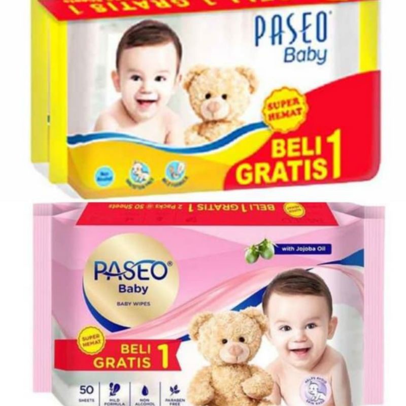 PASEO Tissue Tisu / Wipes banded  basah beli 1 gratis 1 / gazzete gaztt jojo ARJUNA kids