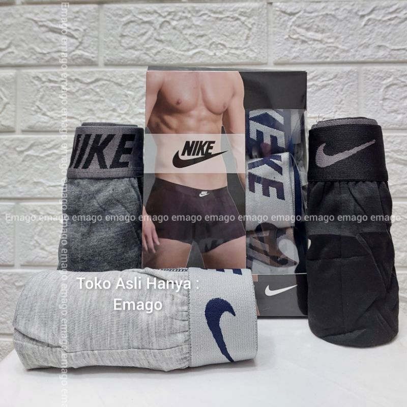 3 pcs Underware pria Nike / Pakaian dalam pria terlaris / Sempak Pria / Underware pria / Celana dalam boxer / Boxer pria