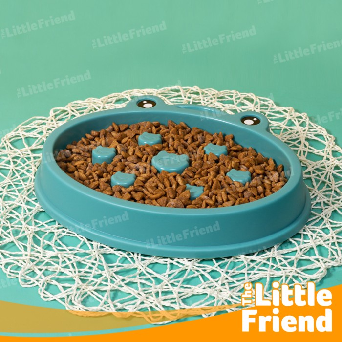 Tempat Makan Slow Feeder Anjing Kucing Mangkuk Anti Sedak CARTOON FROG