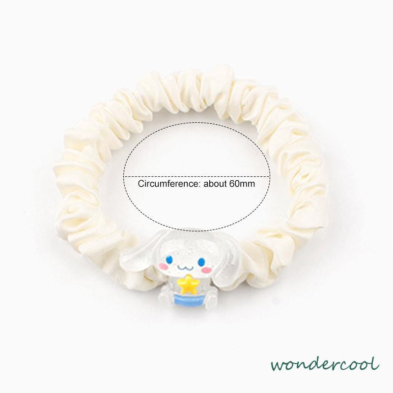 Kartun Cinnamoroll Dog Lipit Cincin Rambut Gadis Manis Lucu Tali Rambut Karet Gelang Karet-Won