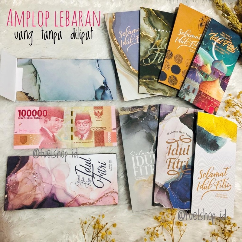 

(FREE POUCH) AMPLOP LEBARAN VINTAGE AESTHETIC TEBAL ISI 10LEMBAR