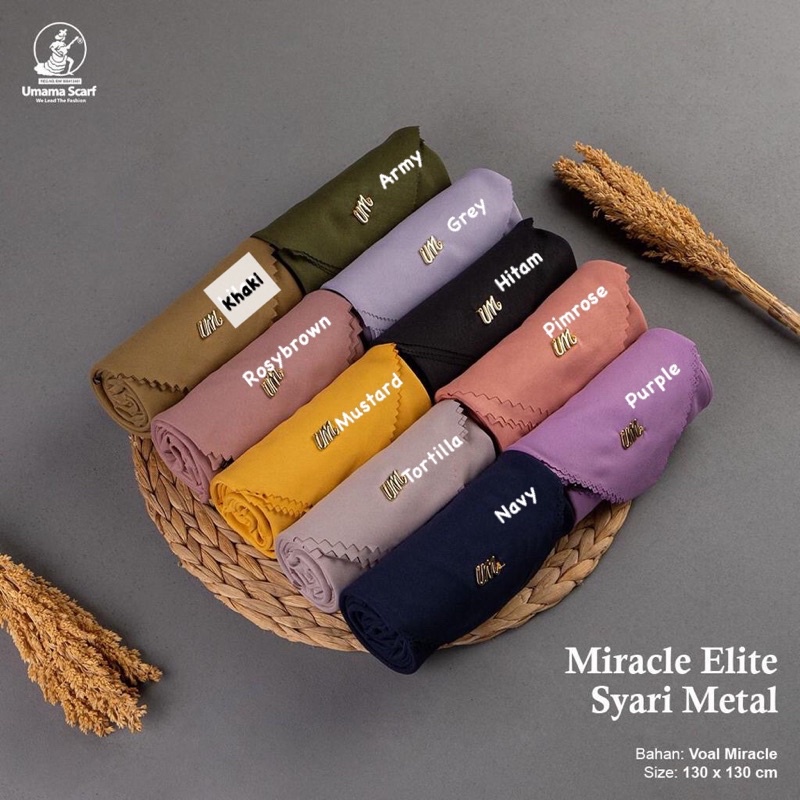 HIJAB SEGIEMPAT MIRACLE ELITE SYARI METAL