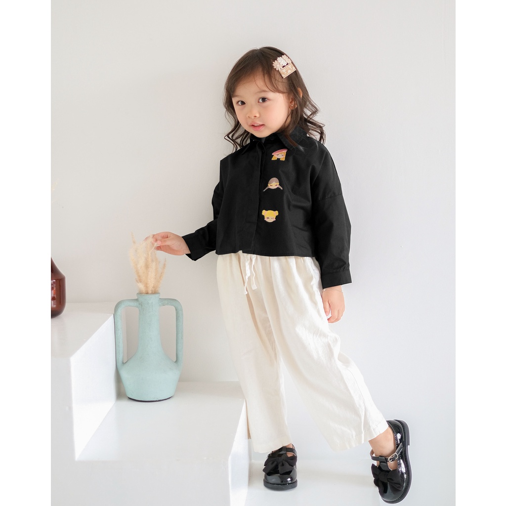 EMELY OVERSIZED SHIRT | Kemeja Anak Perempuan | Kemeja Oversized Anak | Kemeja Anak Bordir