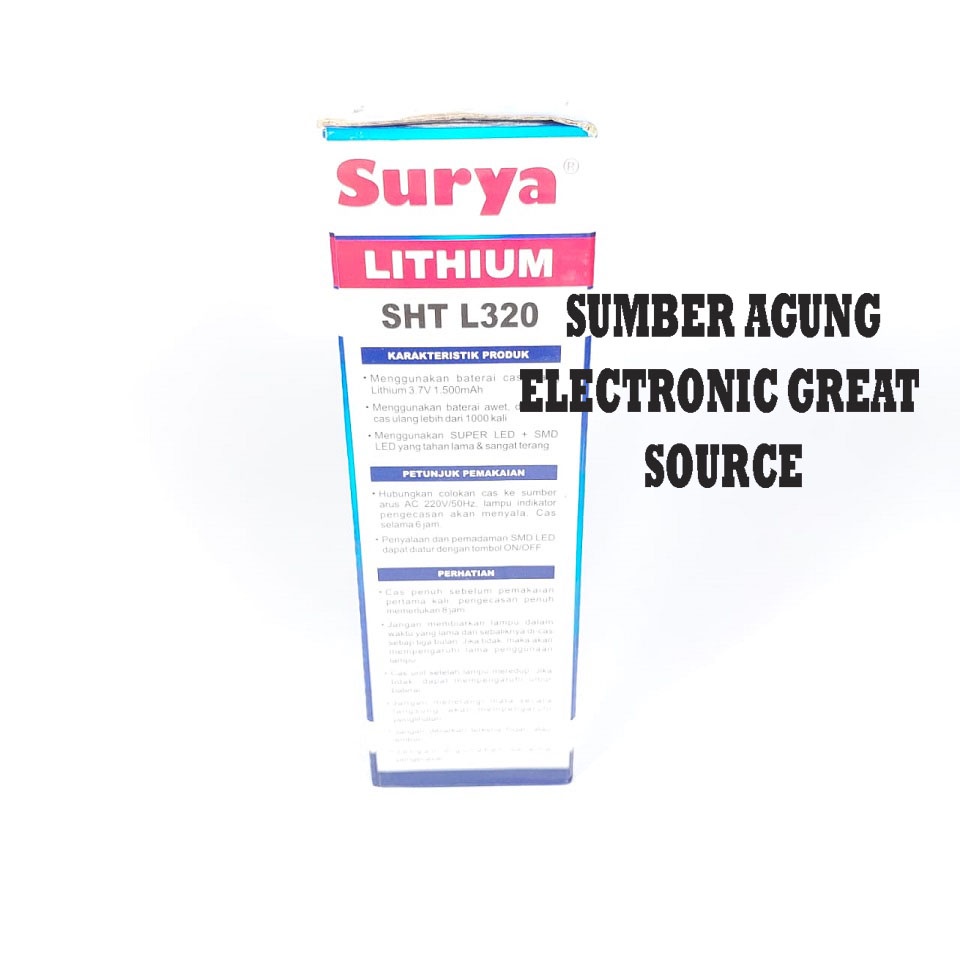 Surya SHTL320 320 Emergency LED 3W Tahan 6Jam Batre Lithium Awet