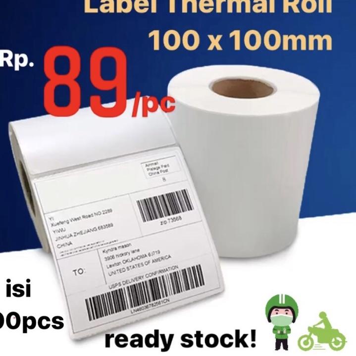 

Terlaris LABEL STICKER THERMAL 100 X 100 BARE 100X100 !!