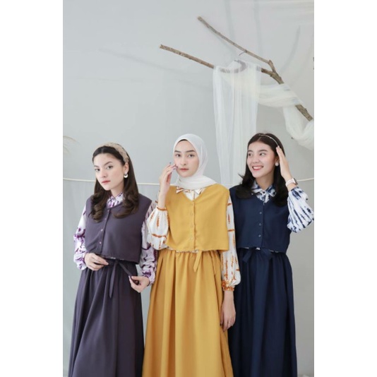 NONA & POLLO MAXI Long Dress muslim babydoll baju gamis klok A line cantik ootd hijab fashion pakaia