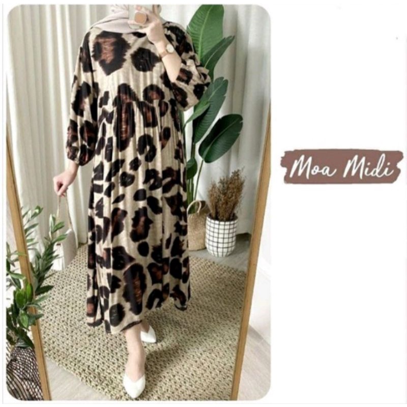 moa midi dress rayon premium terbaru