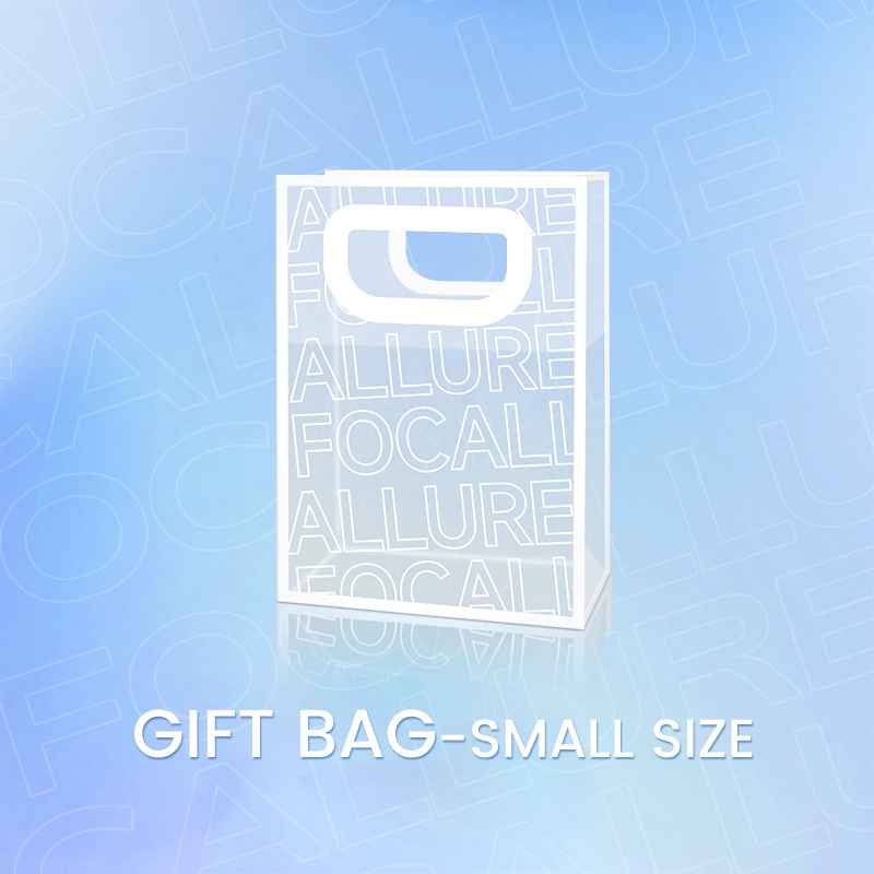 Focallure PVC Handbag Gift Bag Waterproof PVC Transparent Frosted Design Unique Square Handle Durable Two Sizes Dustproof Multi-use