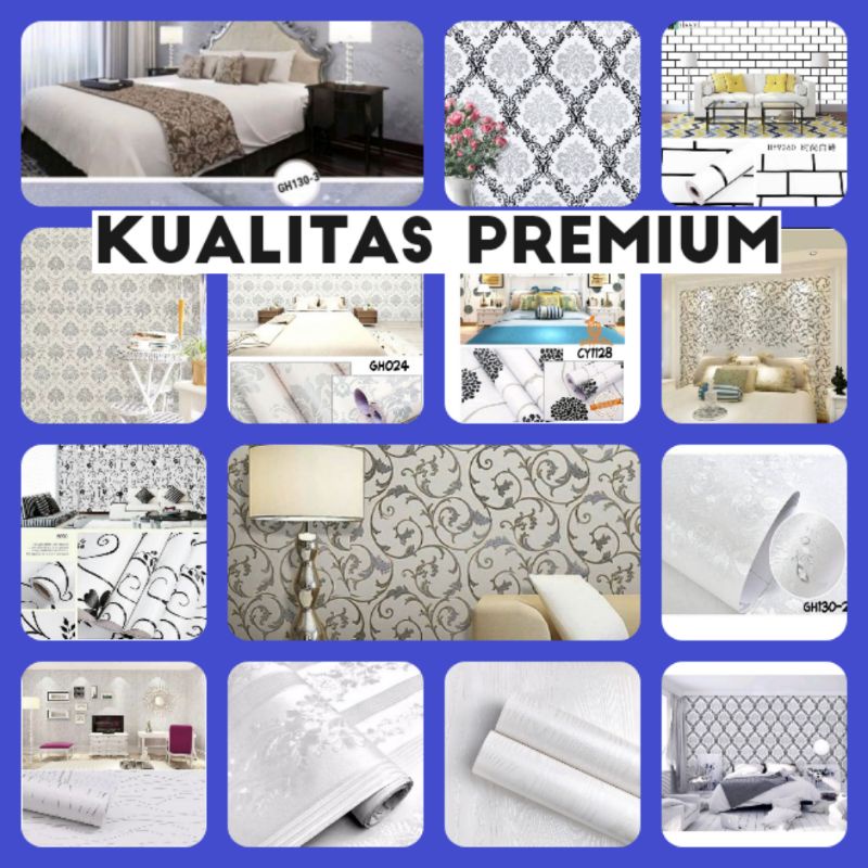 Wallpaper Stiker Putih Wallpaper Dinding Kamar Wallpaper Silver Wallpaper Putih Wallpaper Hitam Puti