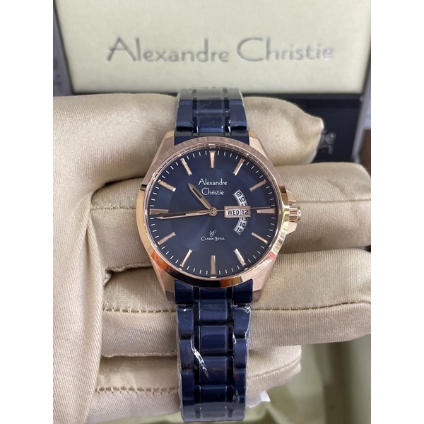 alexandre christie 8680ld wanita biru rosegold