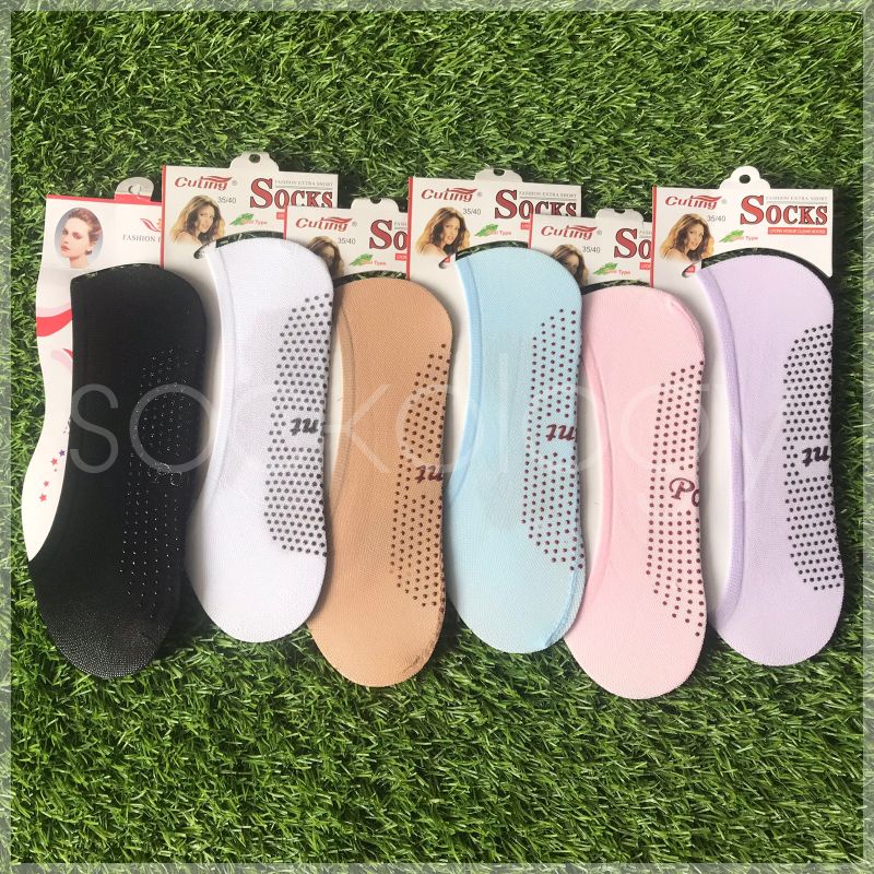 (min 6 @2.750) Kaos kaki telapak dengan Anti Slip bahan stocking (tipis)