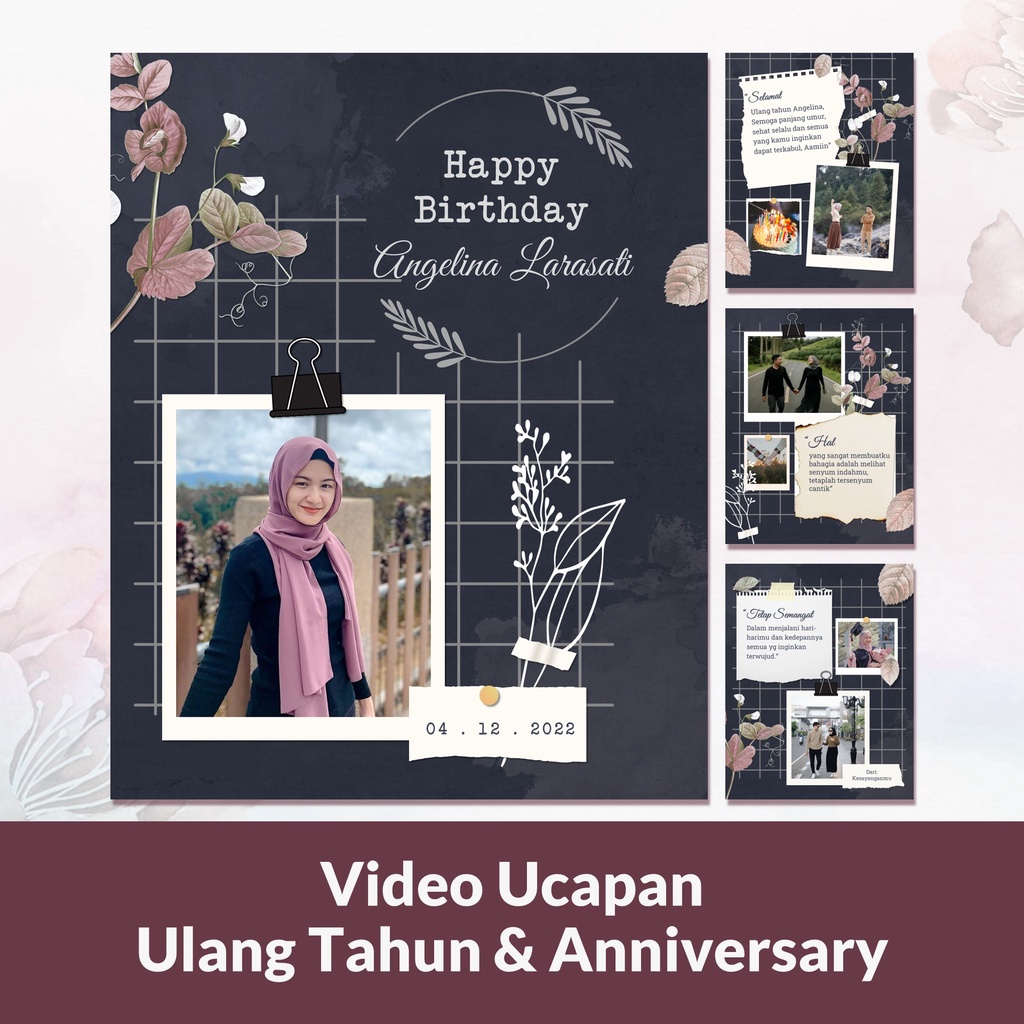 Video Ucapan Anniversary atau Ulang Tahun Premium Kekinian Template 13