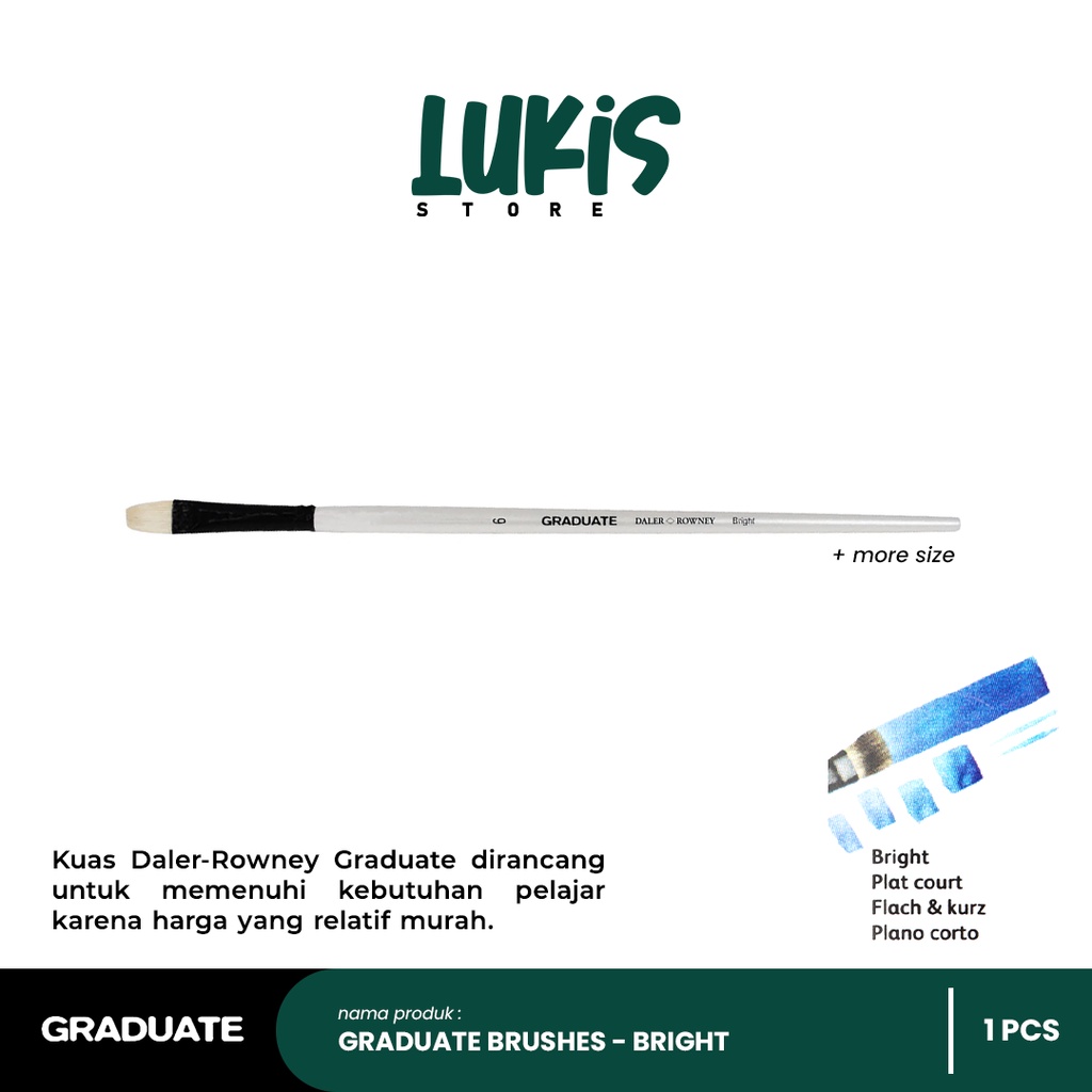 

Kuas Cat Minyak / Akrilik GRADUATE Bristle | Bright | Long Handle | No. 2 / 6 / 10