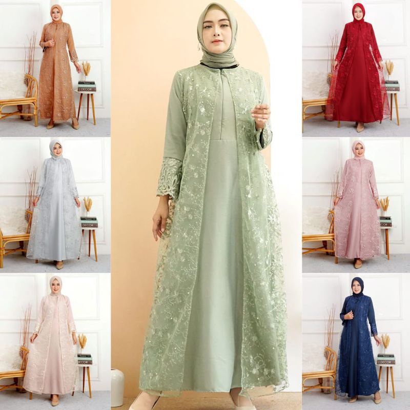 GAMIS LEBARAN MAXI ALLSIZE- JUMBO XXL GAMIS HENA BUSUI TILLE BORDIR