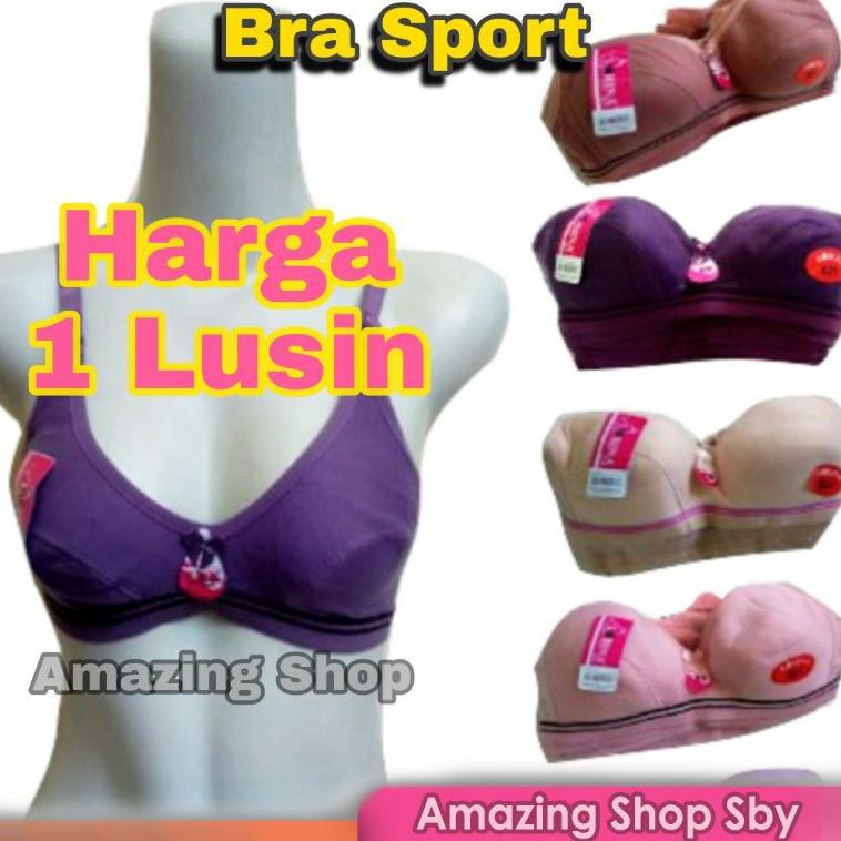 GROSIR 1 LUSIN Bra Sport BH Sport Tanpa Busa Murah ◦ TLS.22De22p