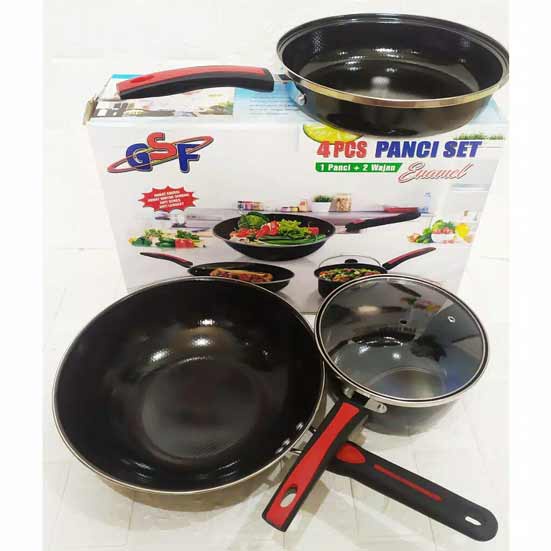 Panci Set Enamel 1Panci + 2 Wajan G-2630 &amp; G-2630P