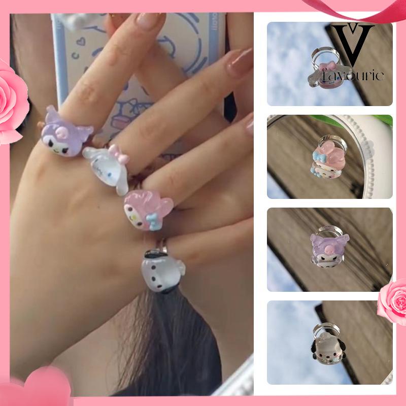 CODCincin Kuromi Melody Adjustable Resin Retro Gaya Untuk Wanita-FA