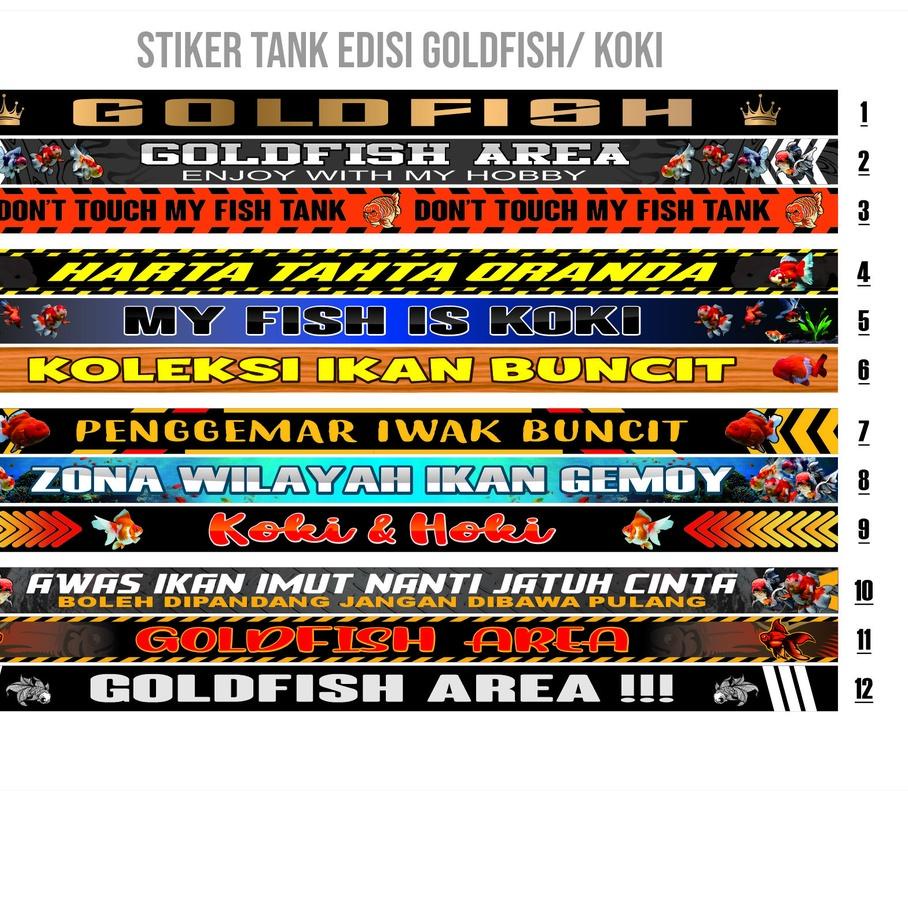 ㅟ (Bisa Request Edisi Ikan Koki) Stiker aquarium setiker aquarium stiker tank stiker iwak galak stik