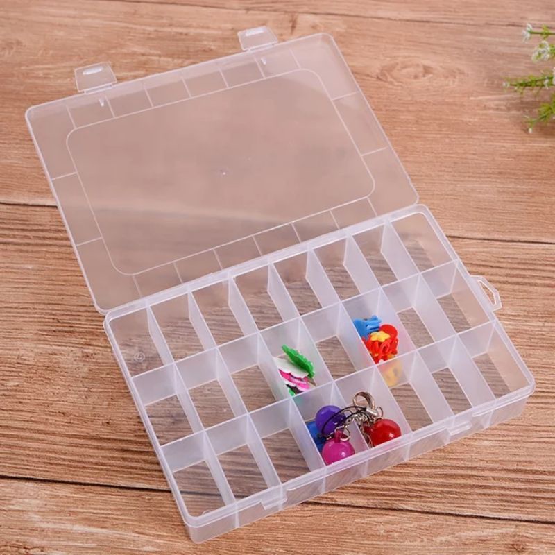 24 Compartments Organizer Hair Accessories Box Removable Divider Storage Box Stationery Set Box